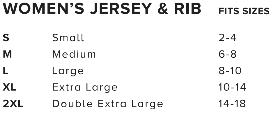 Women's Slim Fit Sizing