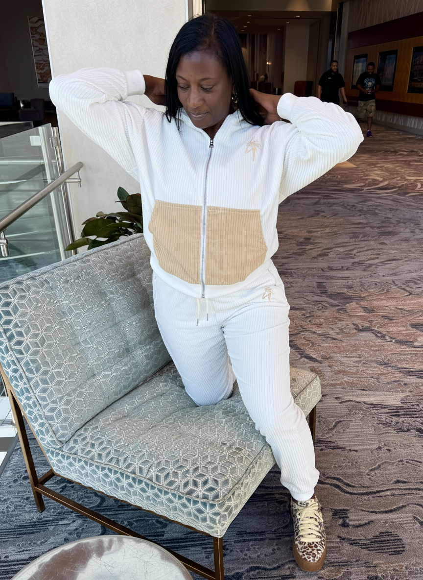 White Corduroy Sweatsuit